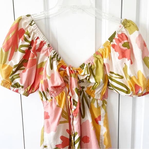 Sabo 100% cotton 60’s floral print retro inspired mini summer dress - Picture 5 of 12